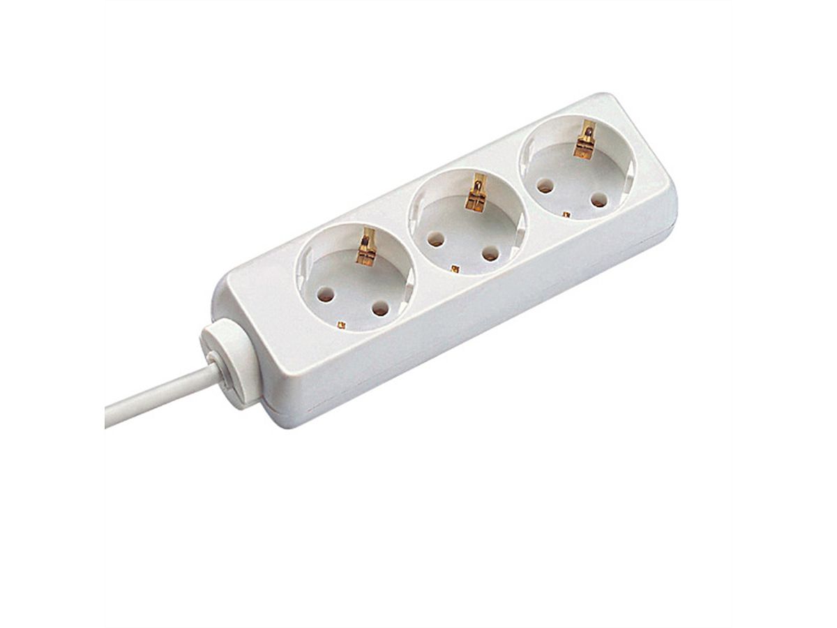 BACHMANN SELLY Steckdosenleiste 3x Schutzkontakt, weiß, 1,5 m