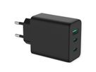 VALUE USB Charger mit Euro-Stecker, 3-Port (Typ-A, 2x Typ-C), 65W, GaN