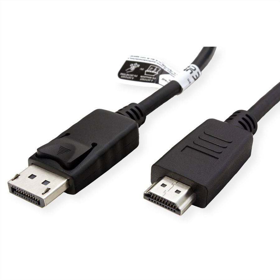 ROLINE RM DisplayPort Kabel DP - HDTV, ST/ST, schwarz, 2 m