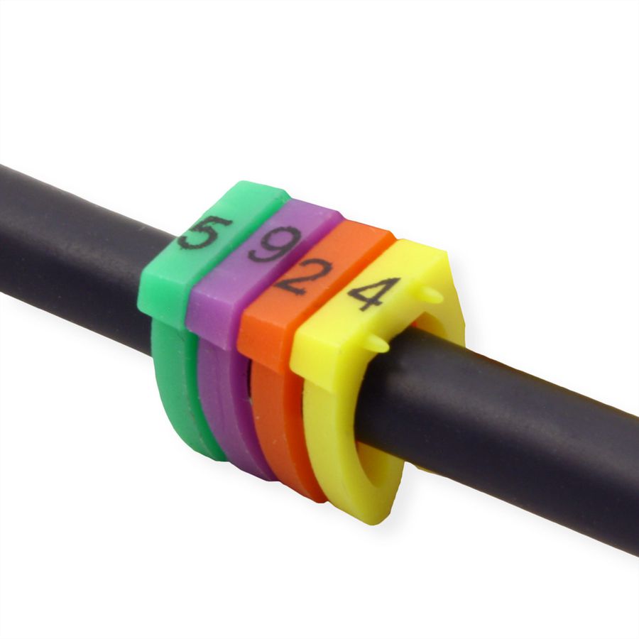 VALUE Kabelmarkierungsset für Patchkabel, 5 - 6,5mm, 10 x 10 St., mehrfarbig