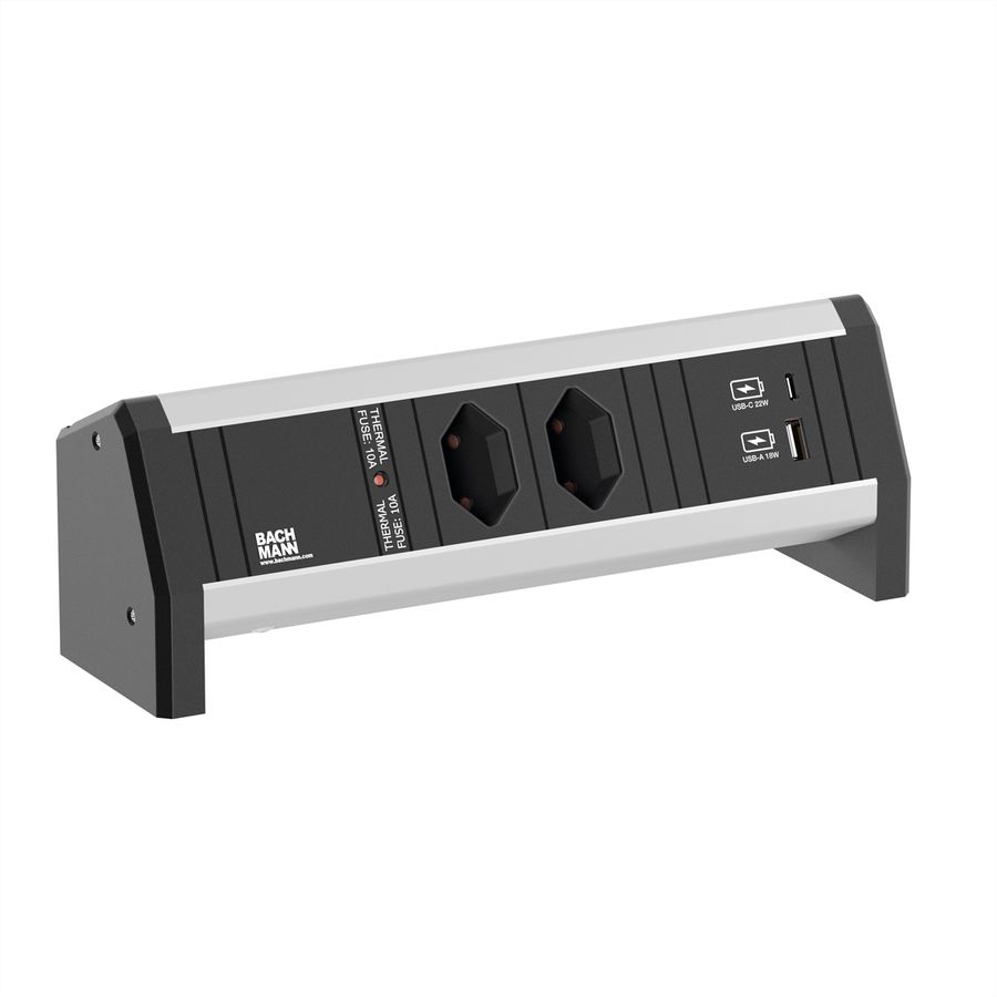 BACHMANN DESK 2xCH 0°, 1xUSB A/C 22W GST18 Schweiz
