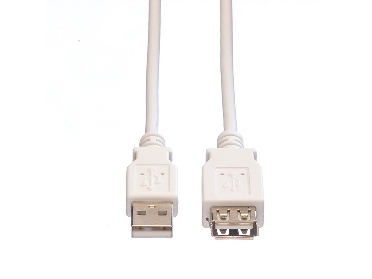 VALUE USB 2.0 Kabel, Typ A-A, ST/BU, weiß, 0,8 m