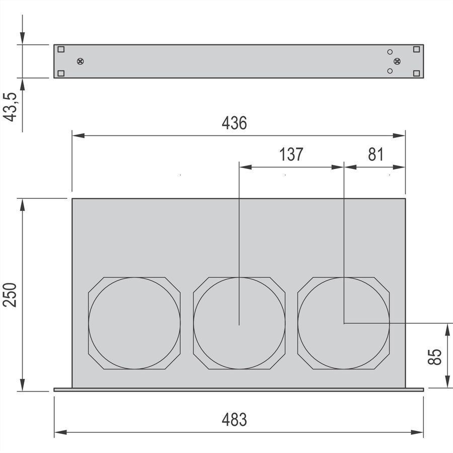 SCHROFF UMLUEFTER 19"1HE 230V M.SCH.