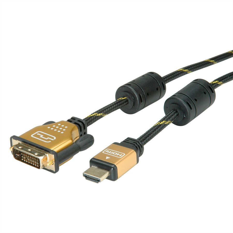 ROLINE GOLD Monitorkabel DVI (24+1) - HDMI, ST/ST, 10 m