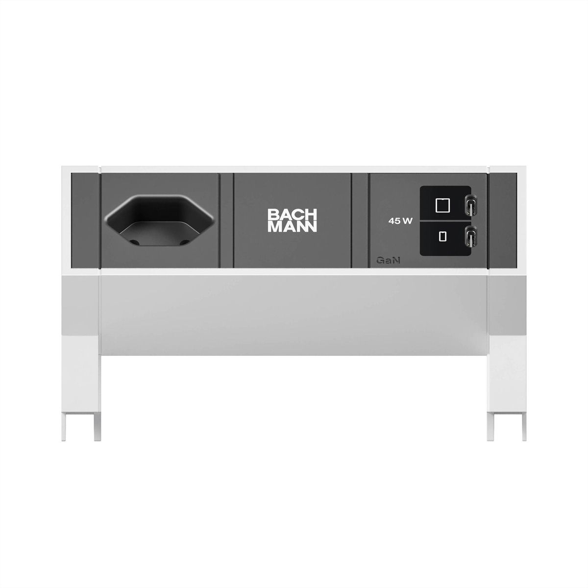 BACHMANN DESK2 1xCH 90° 1xUSB C/C 45W, L=0,2m INOX