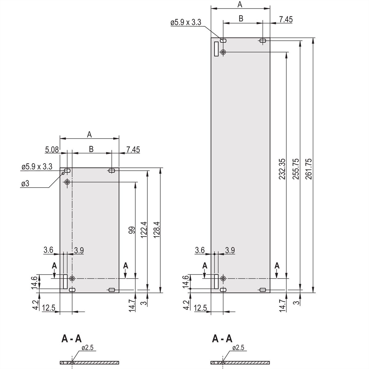 SCHROFF Frontplatte ungeschirmt für Steckbaugruppe mit Aushebegriff in Trapezform - FRONTPLATTE EMC 3HE 5TE EL/C