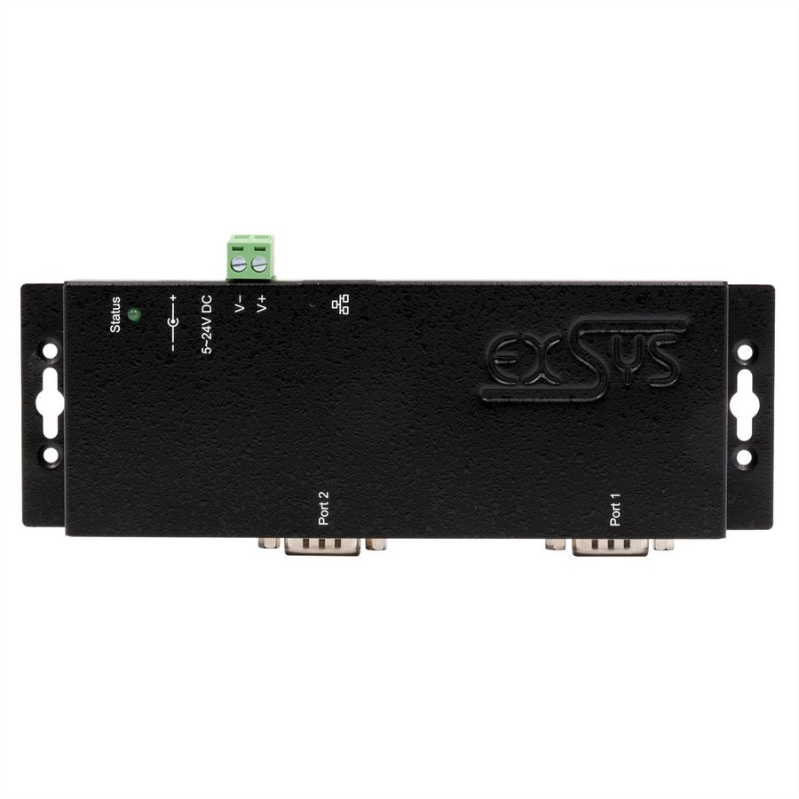 EXSYS EX-6112-2PoE Ethernet zu Seriell 2 x RS-232 mit 9 Pin Stecker