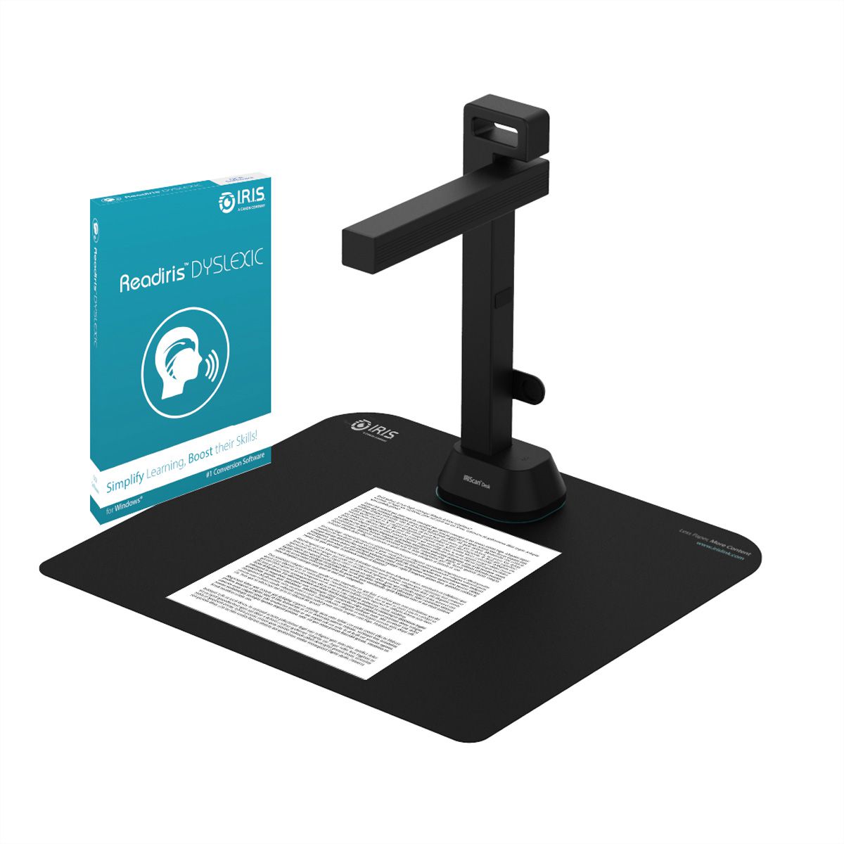 IRIScan Desk 6 Pro Dyslexic A3 Dokumentenscanner, Mobiler Desktop-Kamerascanner