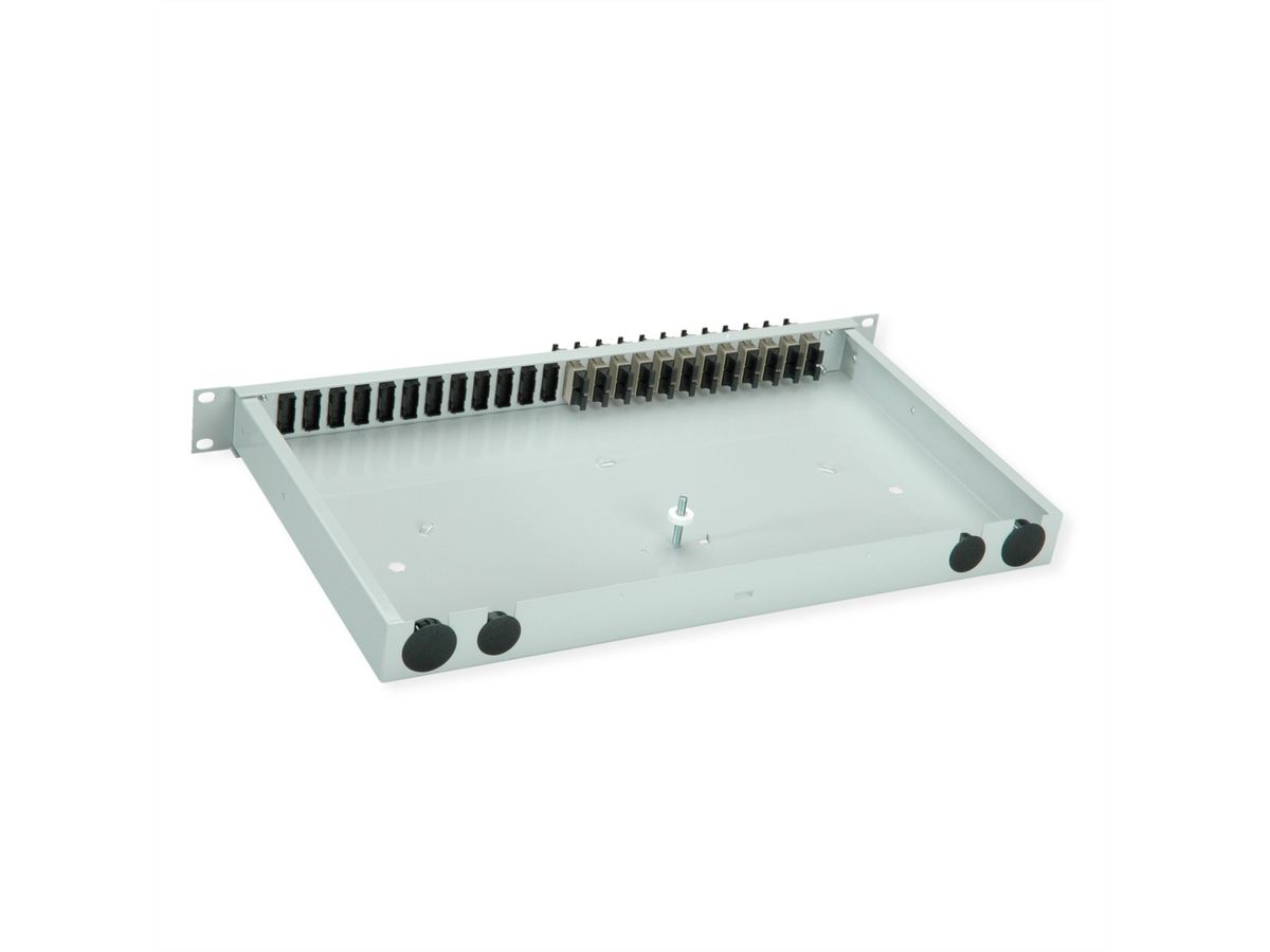 TELEGÄRTNER BASIS eco LWL-Panel mit Kupplungen, 12x SC Duplex, beige, OM2
