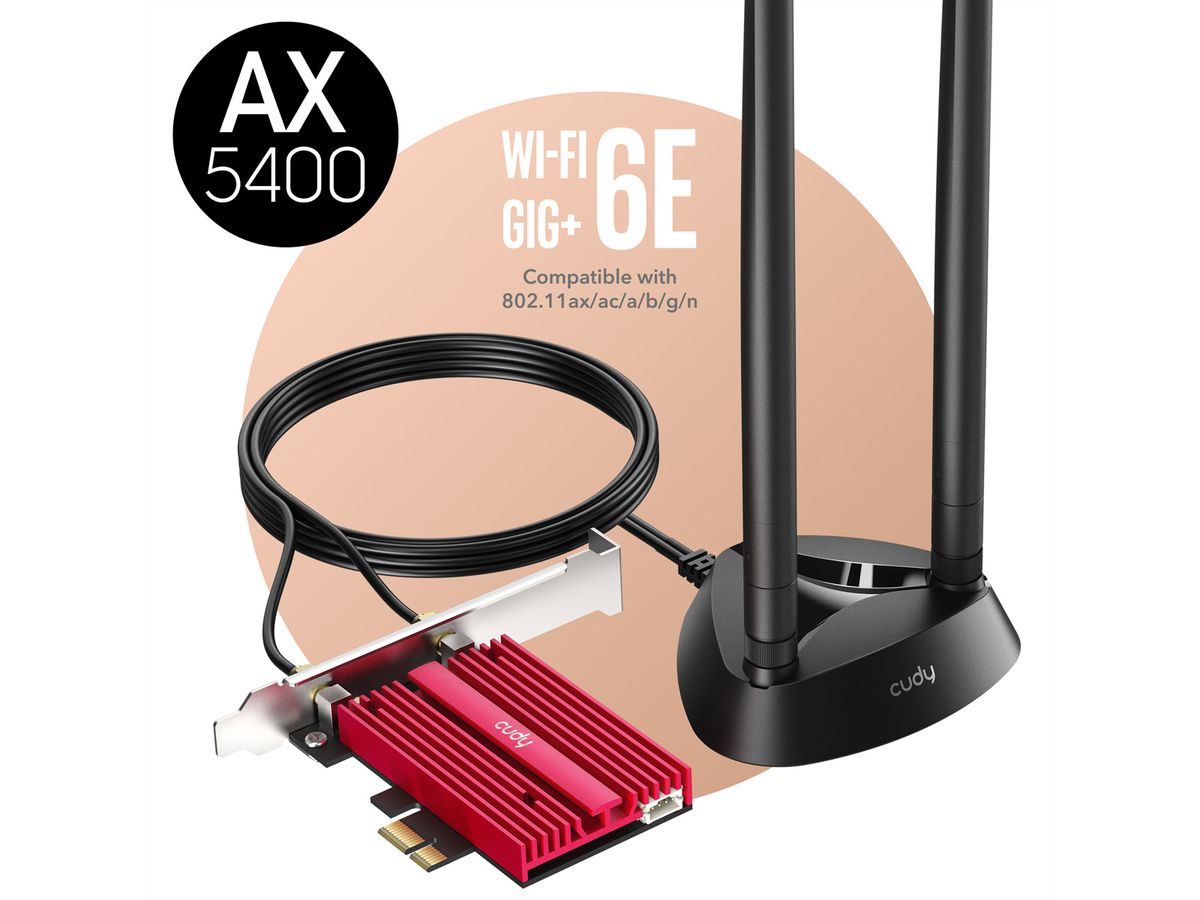 CUDY WE4000 AX5400 Wi-Fi 6E PCI Express Adapter