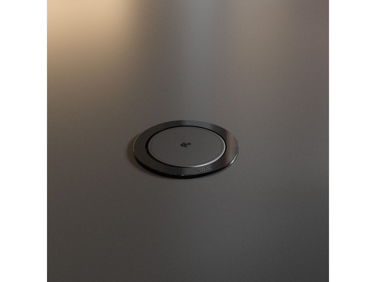 BACHMANN ELEVATOR2 1xUTE 1xUSB C, Wireless Charger 15W RAL9005 2,0 m AEH