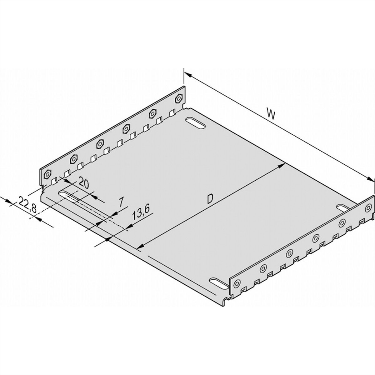 SCHROFF Montageplatte für Abdeckbleche - MONTAGEPLATTE 28TE 220T