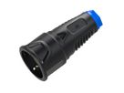 BACHMANN Schutzkontaktkupplung Gummi CEE7/3, IP20, schwarz / blau