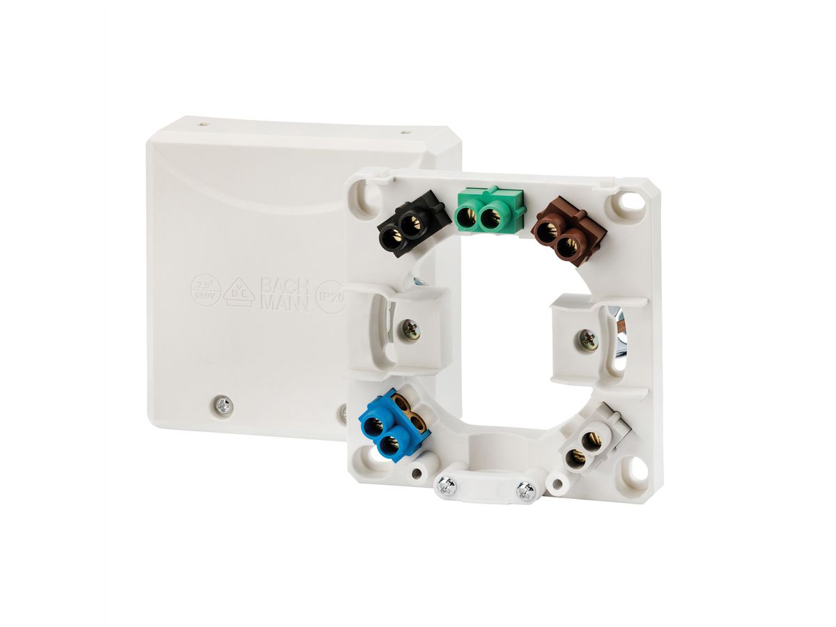 BACHMANN Herdanschlussdose AP/UP weiß, 16A/400V (0,75 - 2,5mm²)