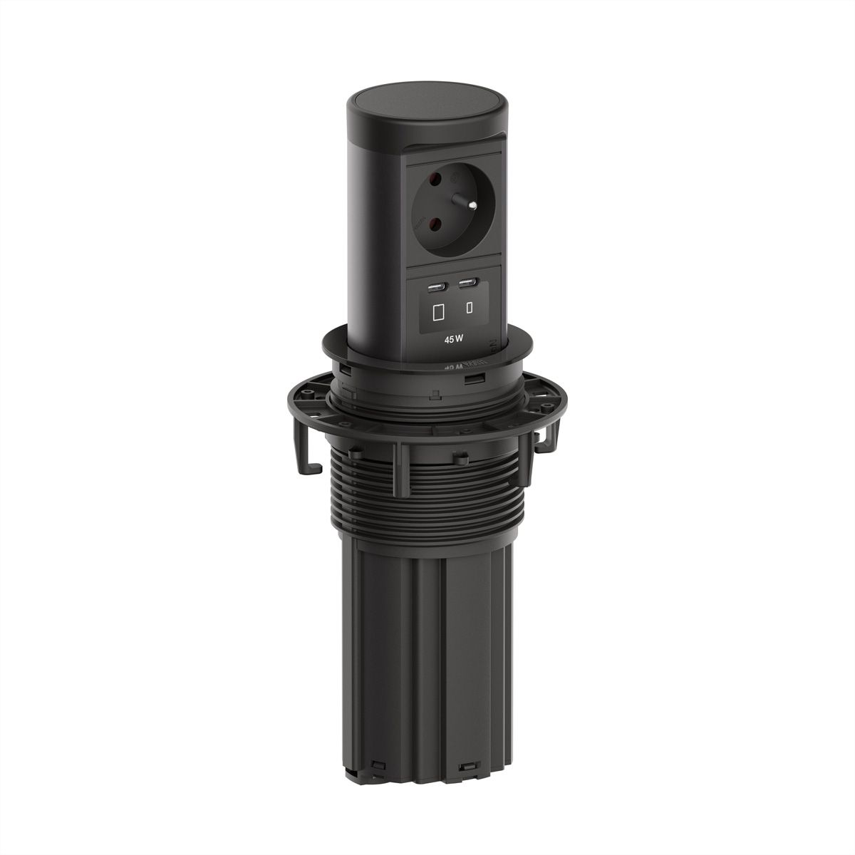 BACHMANN ELEVATOR2 1xUTE, 1xUSB C/C 45W RAL9005 0,5m ISV