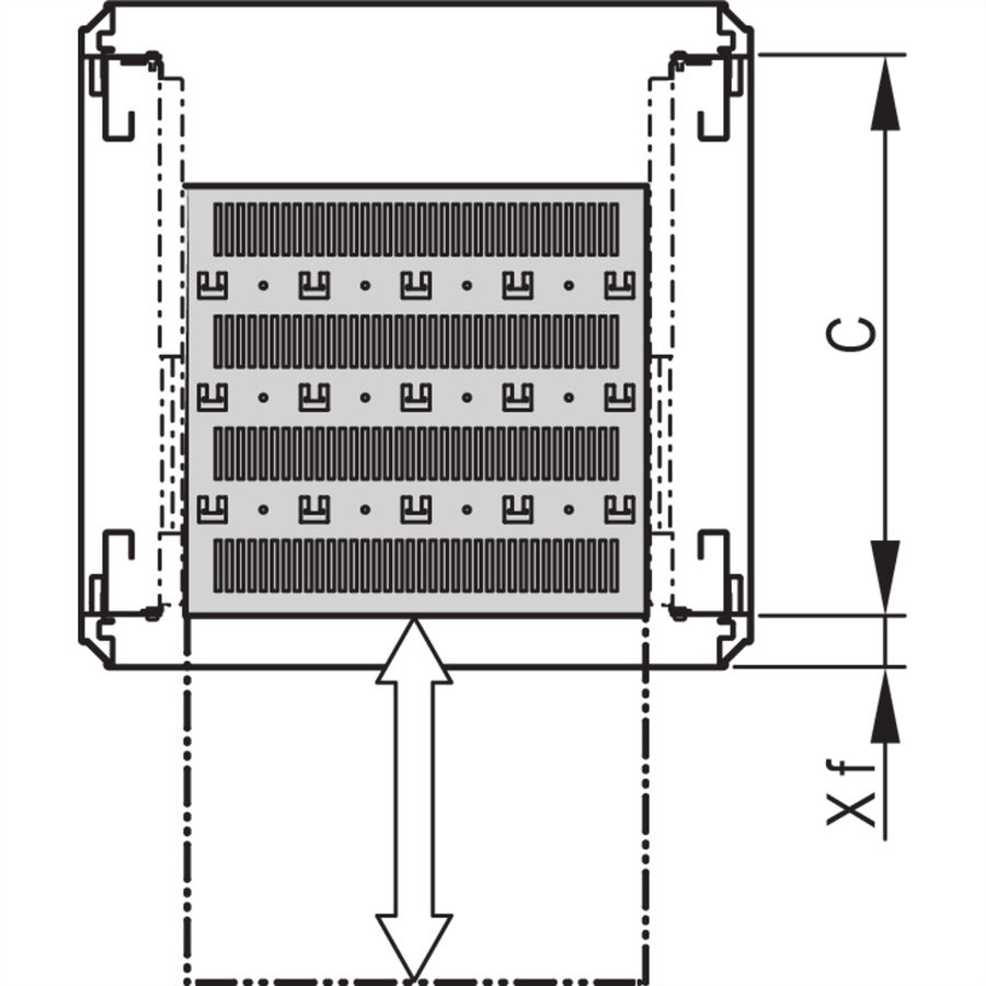 SCHROFF 19''-Fachboden ausziehbar - 19"FA AUS 1HE C=500 RED 7035