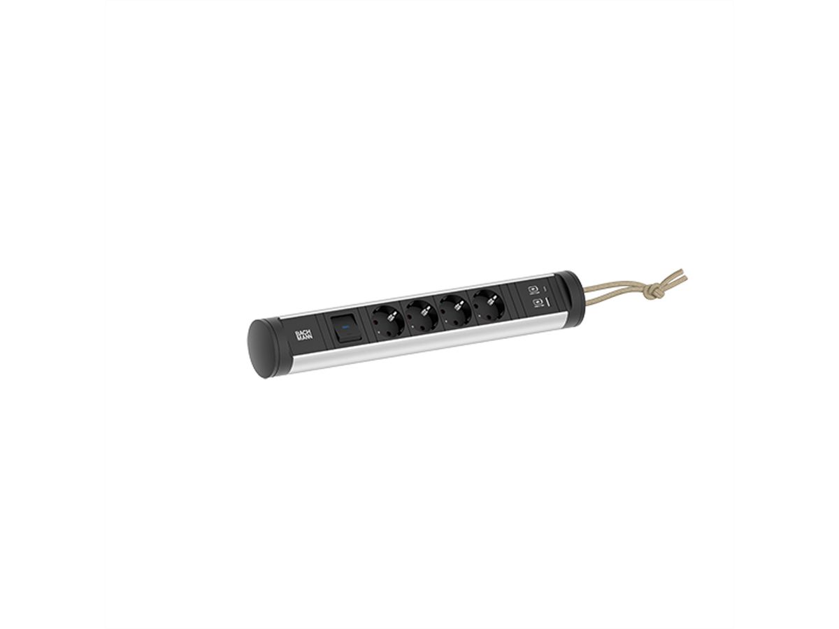 BACHMANN CYCLE Loop 4xCEE7/3 1xSchalter 1xUSB A/C 22W 2,5m CEE7/7