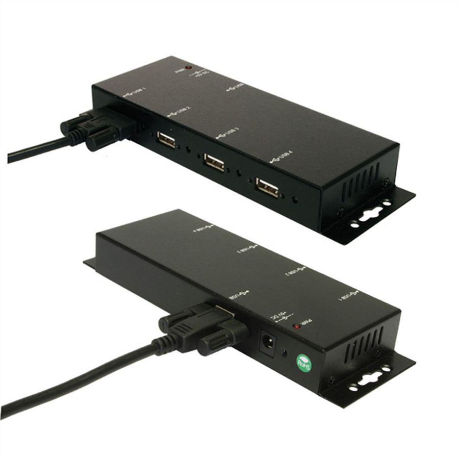 EXSYS EX-1166HMV 4 Port externer USB 2.0 Hub Metall verschraubbar