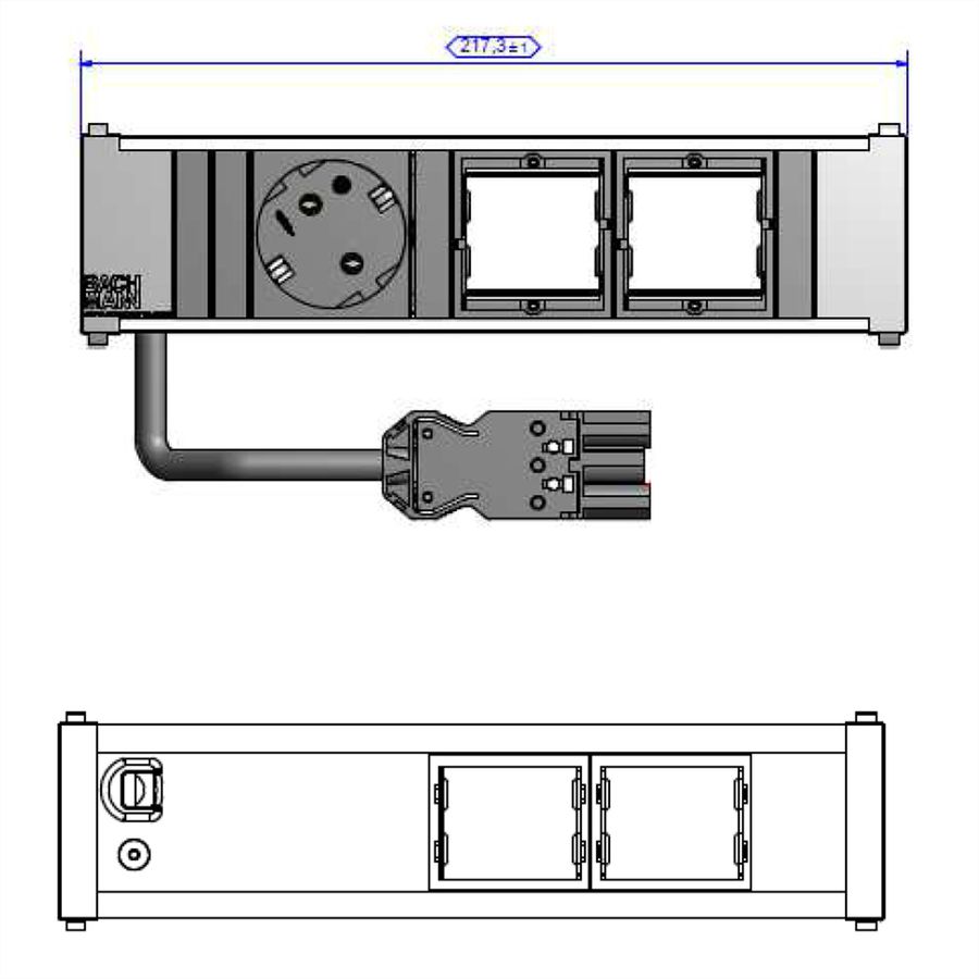BACHMANN CONI 1x Schutzkontakt 2x ABD