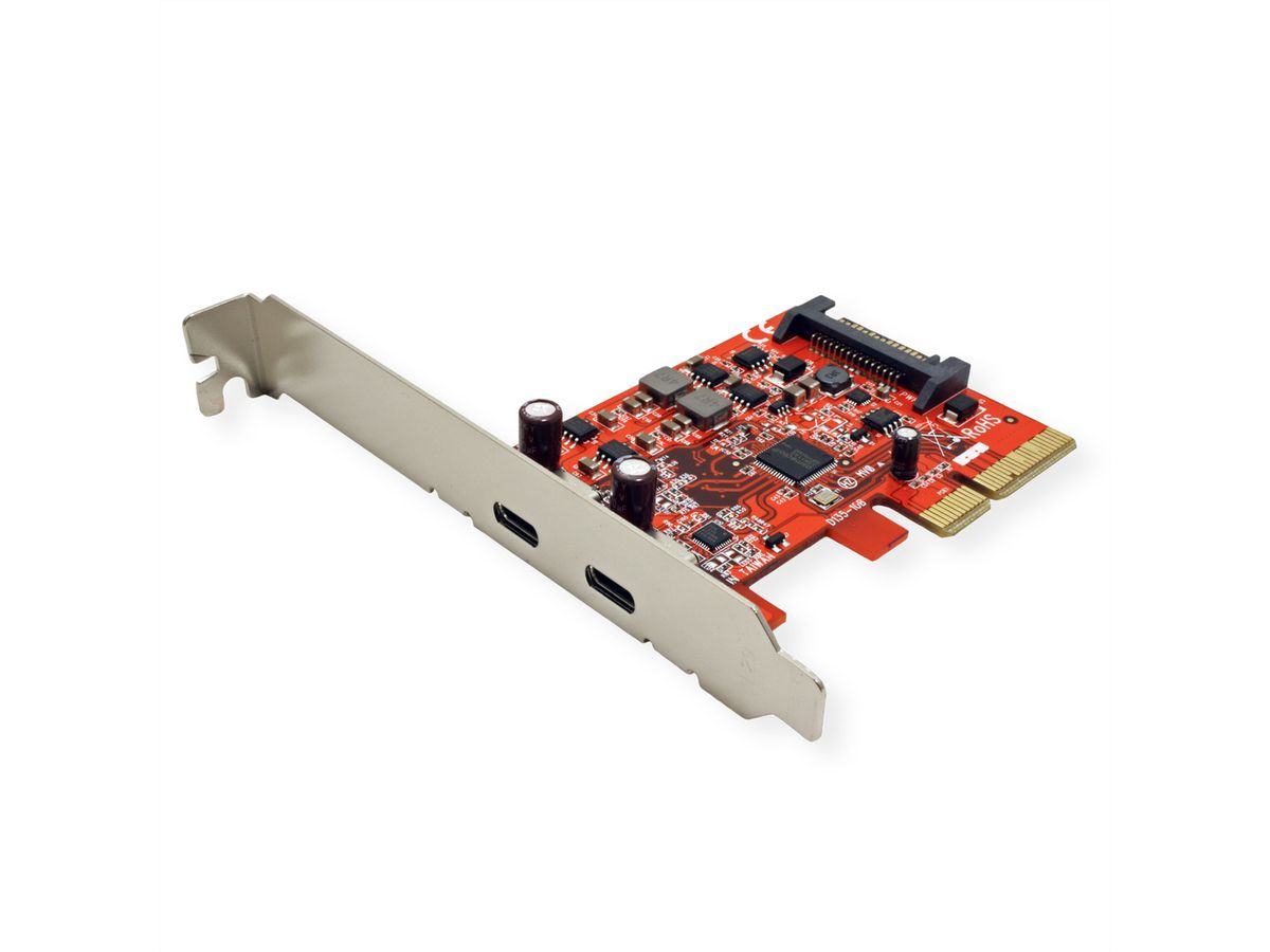 ROLINE PCI-Express-Karte, USB 3.2 Gen 2, 2x USB-C