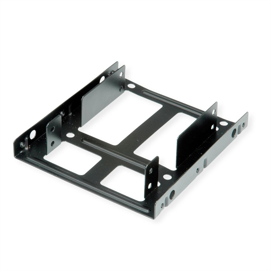 ROLINE Montageadapter, 3,5 Zoll Rahmen für 2x 2.5 HDD/SSD, Metall, schwarz