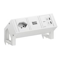 BACHMANN DESK2 white 1xCH 90°, 1xUSB C/C 65W L=0,2m RAL9010