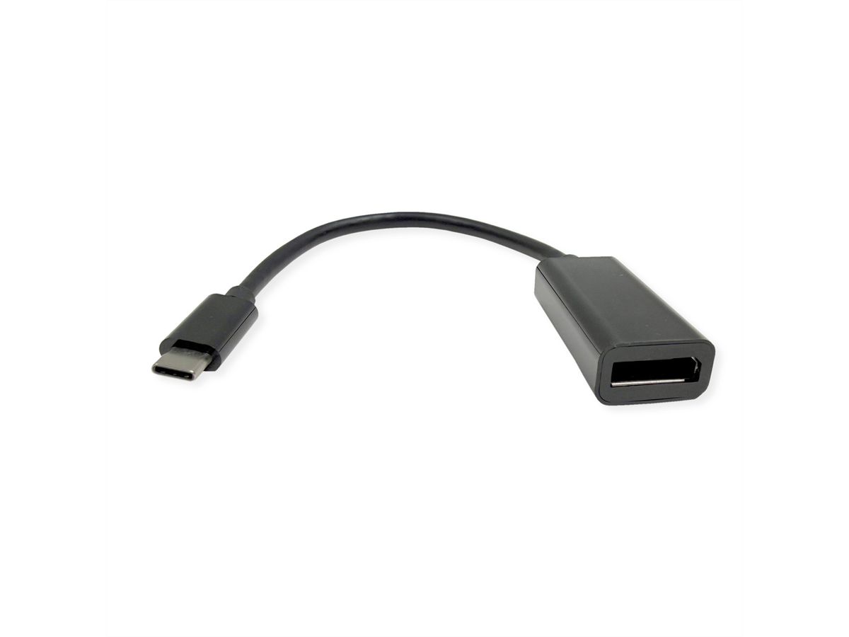 ROLINE Display Adapter USB Typ C - DP, ST/BU, 8K60, 0,13 m