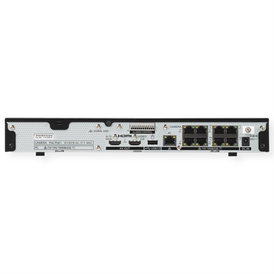 i-PRO WJ-NU201KG NVR Netzwerk-Videorekorder, 8-CH, 8x PoE