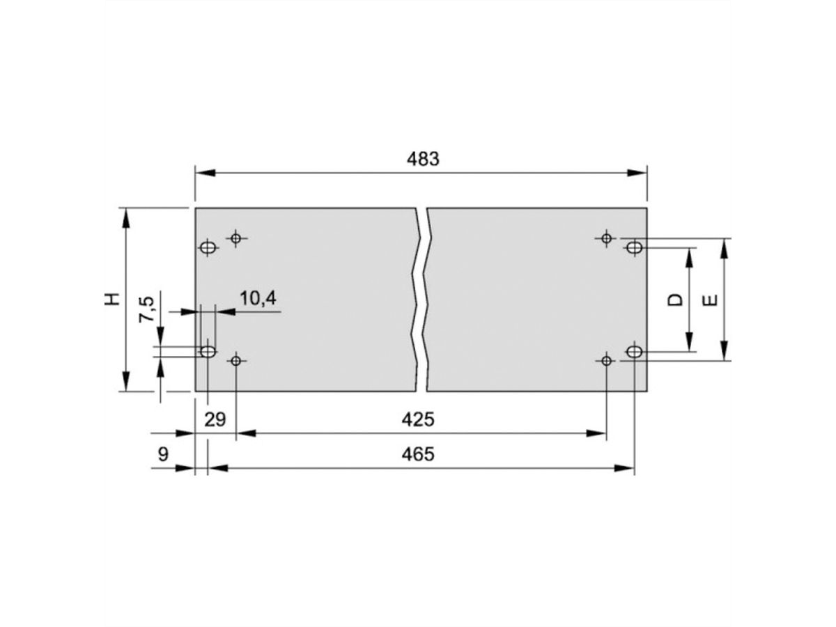 SCHROFF 19"-Frontplatten mit Grifflöcher - 19"-FRONTPLATTE 1HE ELOX.