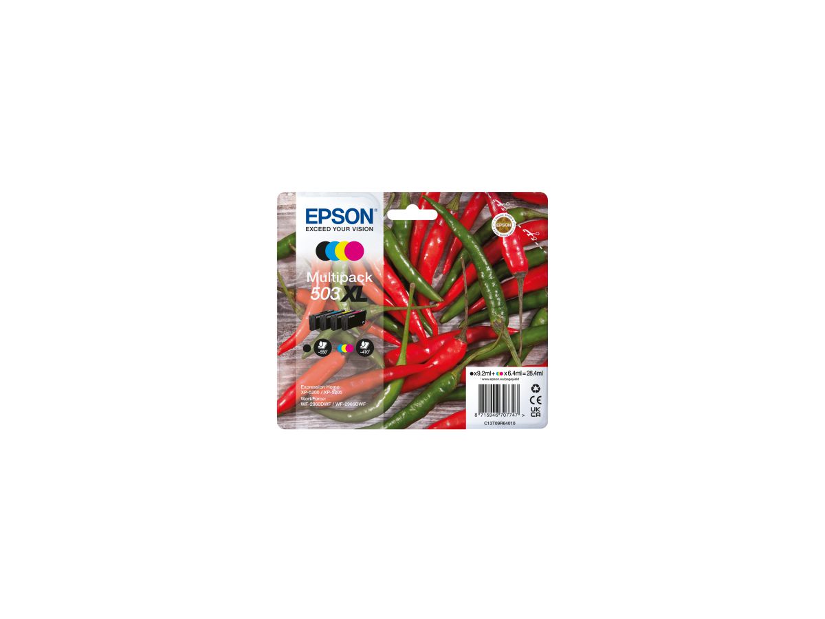 Epson 503XL Druckerpatrone 4 Stück(e) Original Hohe (XL-) Ausbeute Schwarz, Cyan, Magenta, Gelb