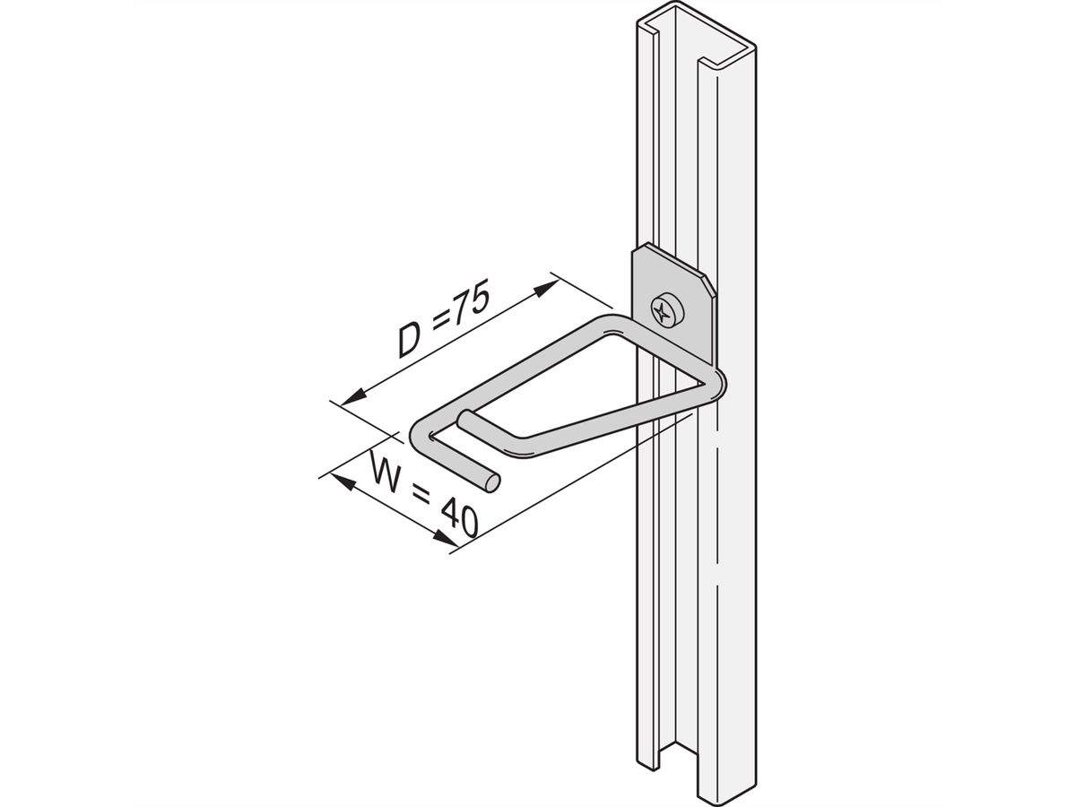 SCHROFF Kabelöse für C-Profil - KABELOESE F. C-PROFIL 75X40