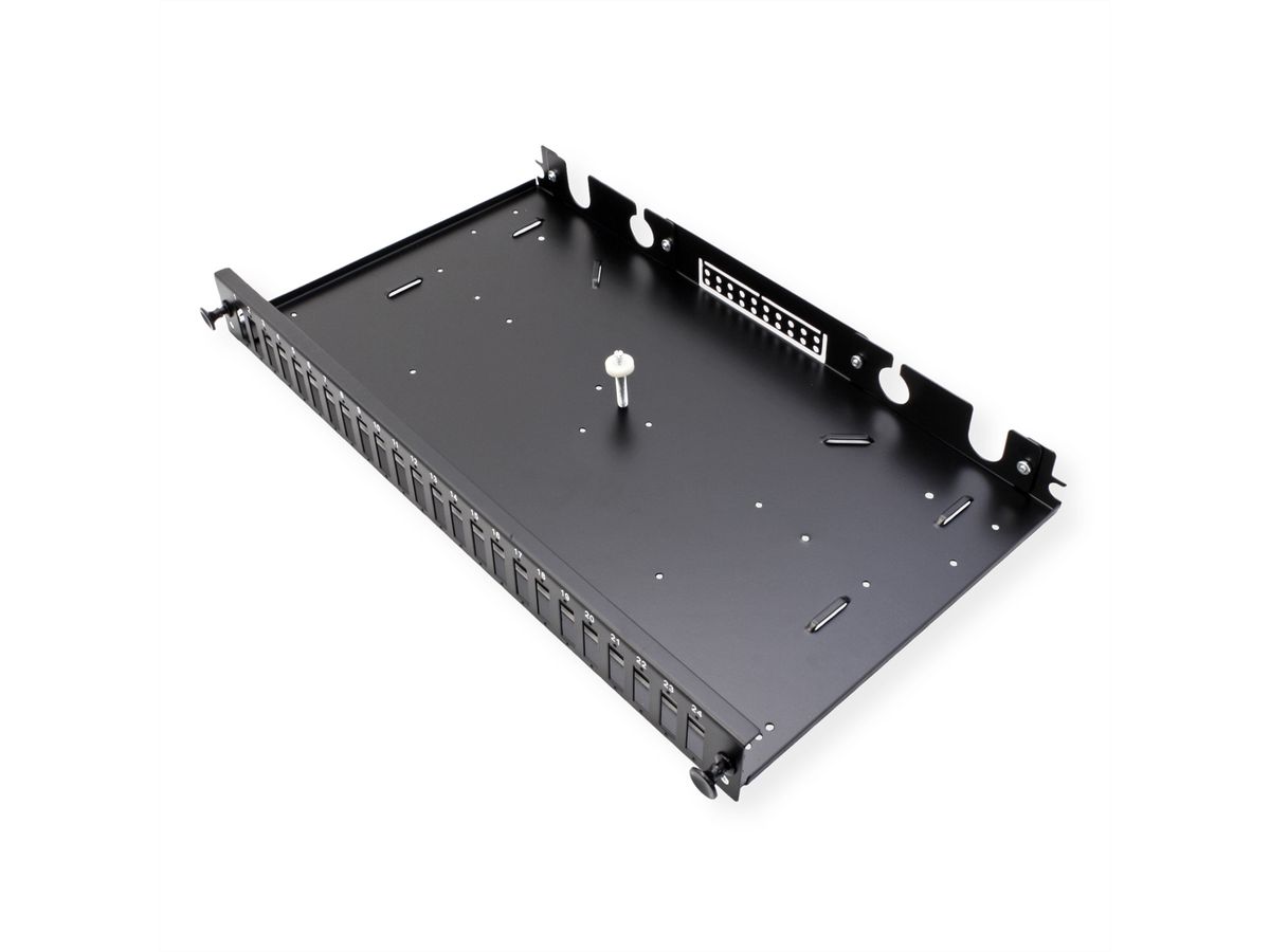 VALUE 19"-Spleißbox leer 1 HE, 24x SC DX / LC 4-fach, ausziehbar