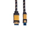 ROLINE GOLD USB 3.2 Gen 1 Kabel, Typ A-B, Retail Blister, 1,8 m