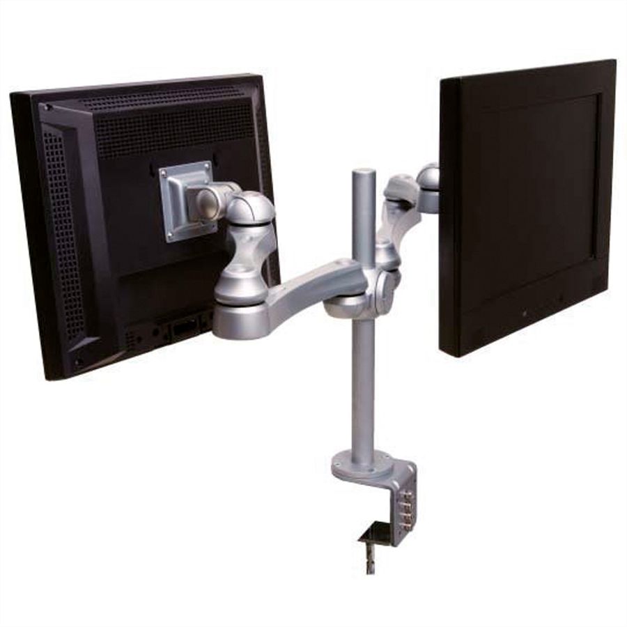ROLINE LCD-Doppelarm Trägerstange, 4 Gelenke, Tischmontage, bis 16 kg