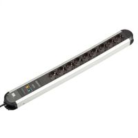 BACHMANN PRIMO Steckdosenleiste 9x Schutzkontakt Aluminium Gerätevollschutz, 1,75 m