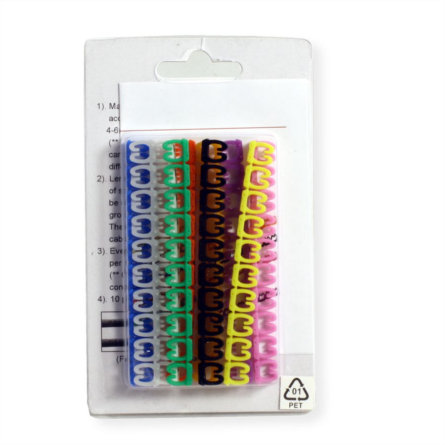 VALUE Kabelmarkierungsset für Patchkabel, 4 - 5,5mm, 10 x 10 St., mehrfarbig