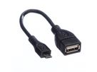 VALUE USB 2.0 Kabel, USB 2.0 Typ Micro B - Typ A BU, OTG, 0,15 m