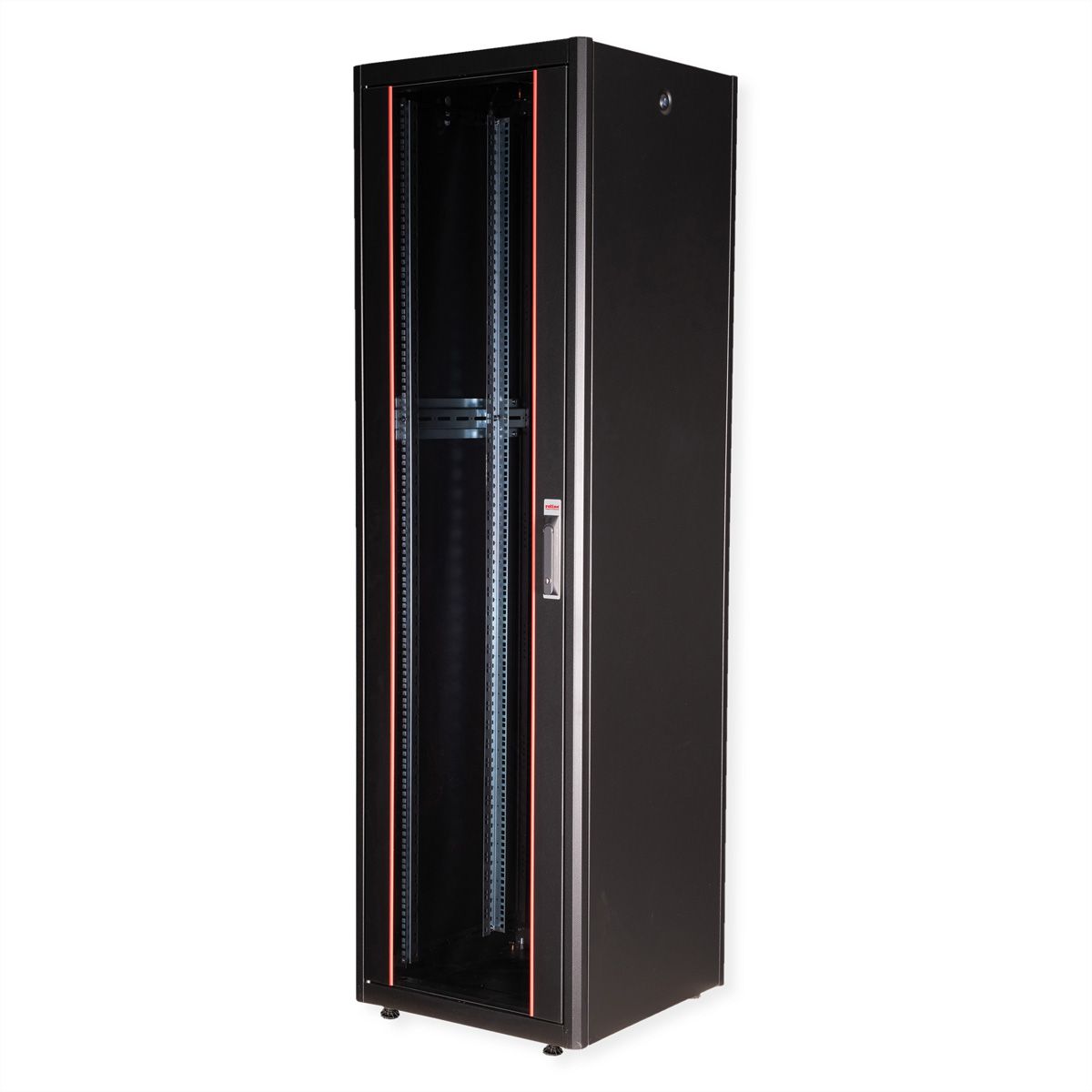 ROLINE 19-Zoll Netzwerkschrank Basic 42 HE, 600x600 BxT Glastür schwarz