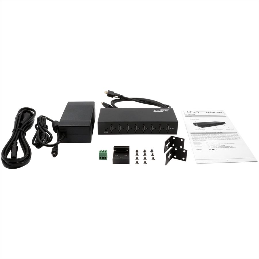 EXSYS EX-12277HMS 7-Port USB 3.2 Gen 2 Metall HUB, mit 7x C-Anschlüsse