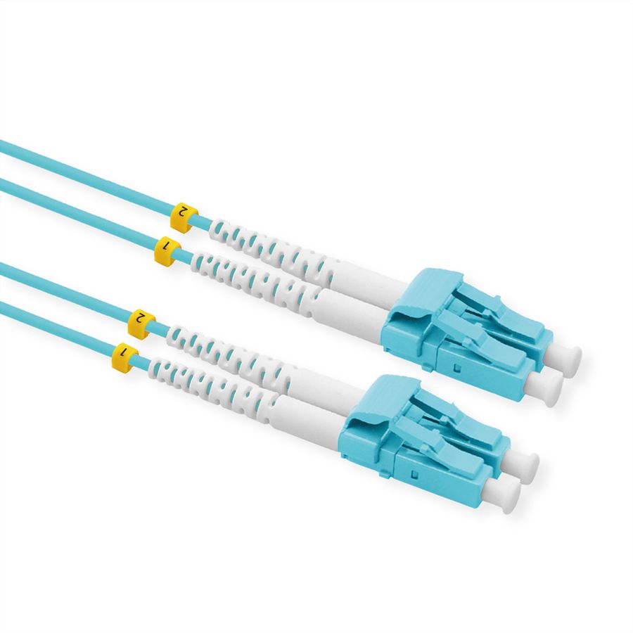 VALUE LWL-Kabel 50/125µm OM3, LC/LC, LSOH, Low-Loss, türkis, 10 m