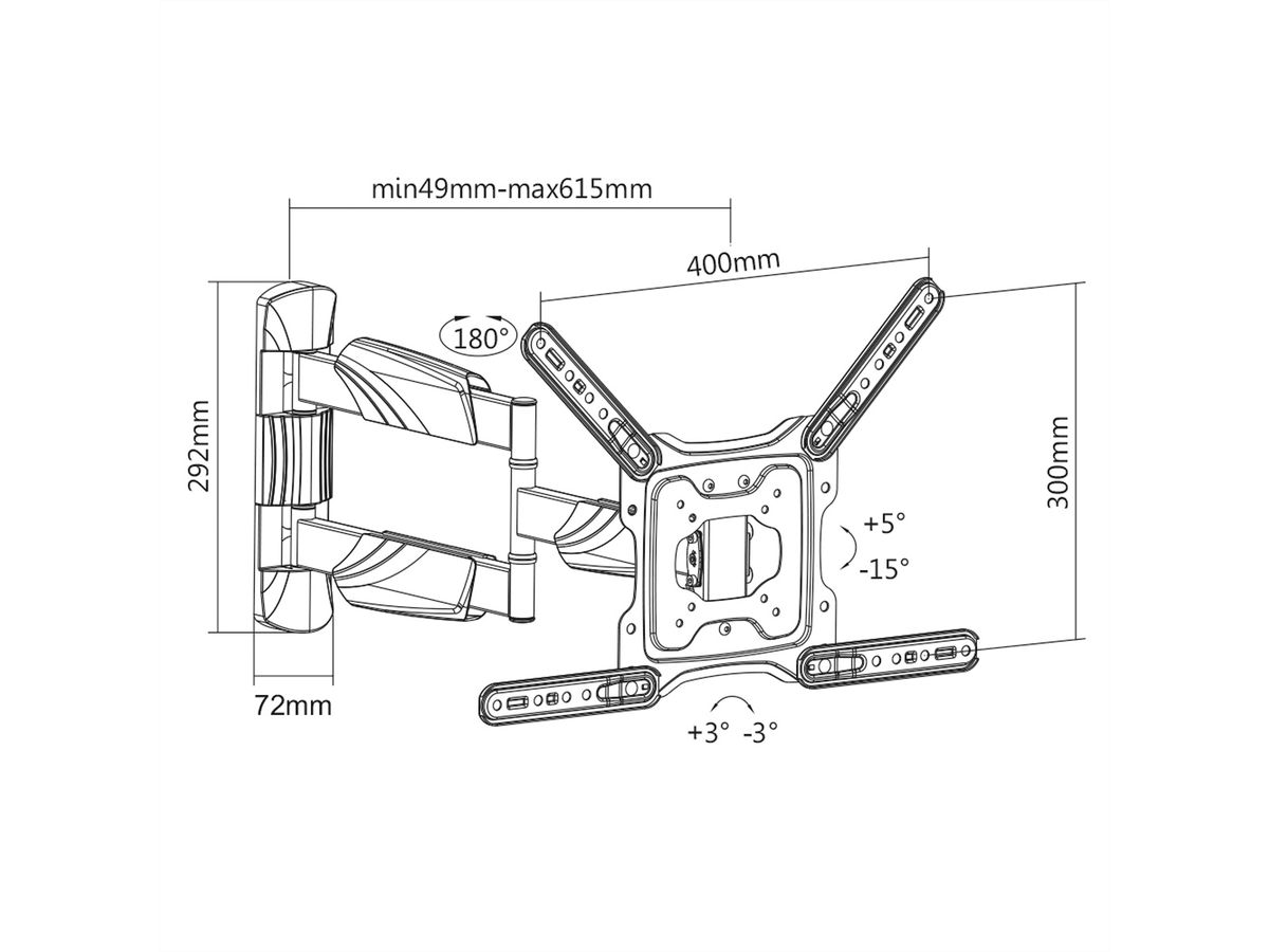 VALUE LCD-/TV-Wandhalterung, 4 Gelenke