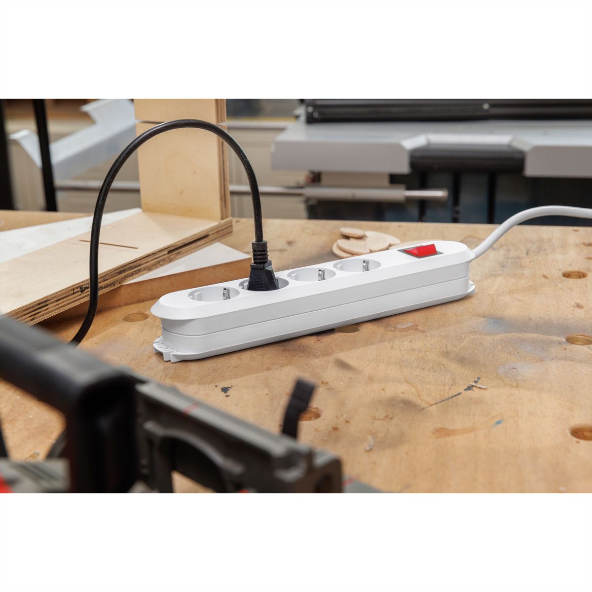 BACHMANN SMART Steckdosenleiste 4x Schutzkontakt, Schalter, weiß, 1,5 m