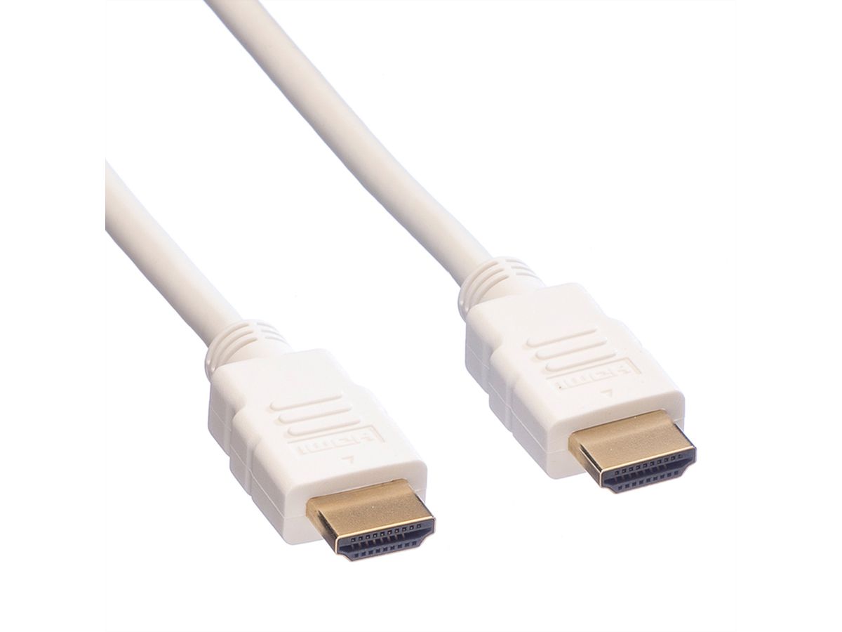 ROLINE HDMI High Speed Kabel mit Ethernet, weiß, 2 m