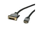 ROLINE Monitorkabel DVI (24+1) - HDMI, ST/ST, schwarz / silber, 3 m