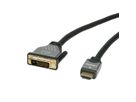 ROLINE Monitorkabel DVI (24+1) - HDMI, ST/ST, schwarz / silber, 10 m