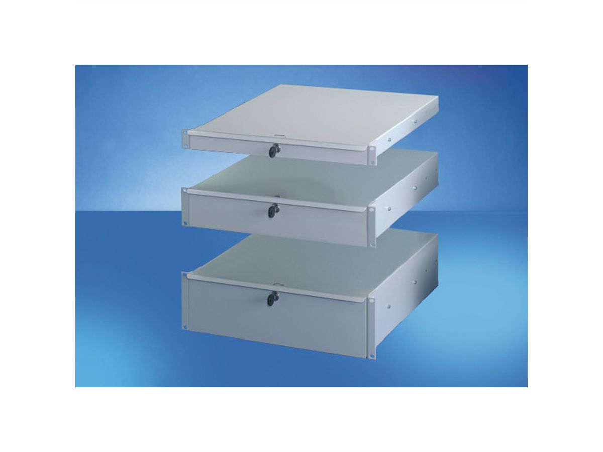 SCHROFF 19"-Schubfach 1HE, grau