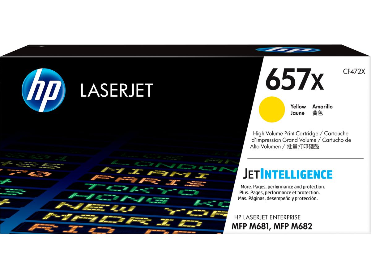 HP 657X Gelb Original LaserJet Tonerkartusche mit hoher Reichweite