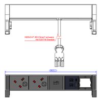 BACHMANN DESK2 2xUK 1xUSB A/C 22W 1xCM, 0,2m GST18 RAL9010 United Kingdom
