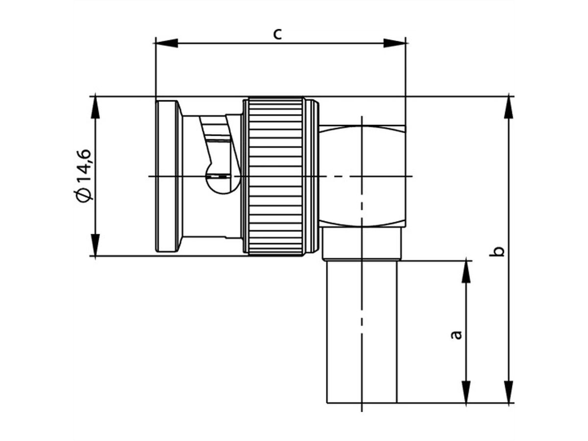 TELEGÄRTNER BNC-Winkelstecker 75 Ohm