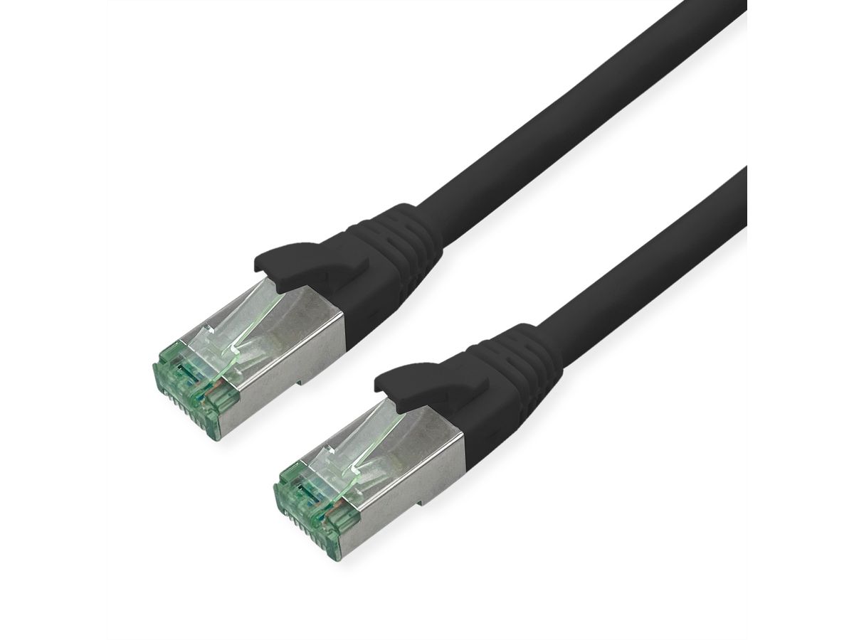 ROLINE RM Patchkabel Kat.6A S/FTP (PiMF), schwarz, 0,3 m